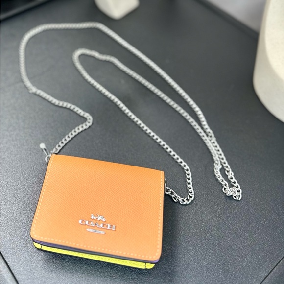 NEW! Coach Colorblock Leather Mini Wallet On a Chain - Picture 5 of 17
